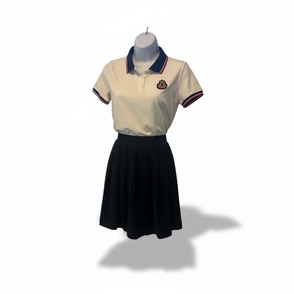 SHEIN Girls Polo & Pleated Skirt Set – Size 10Y
